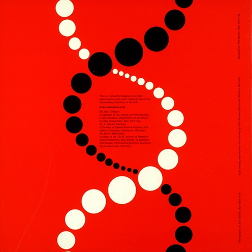 Back cover. Visual Aspects of Science exhibit booklet. Designed by Burtin, 1962.