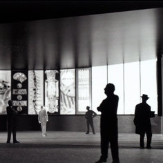 Photograph. Screening room model for film: How to Thread a Needle. Part of Muscle exhibit, designed for Upjohn, 1968. Photographer: Ezra Stoller © Esto
