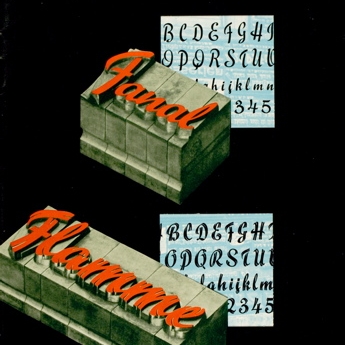 Cover.  Fanal Flamme typography booklet.  Designed by Will Burtin.