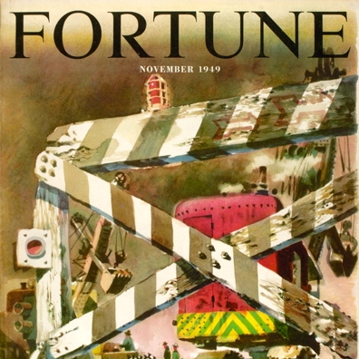 Cover. Fortune magazine, November 1949. Illustration by Doug Kingman. Art Director Will Burtin.