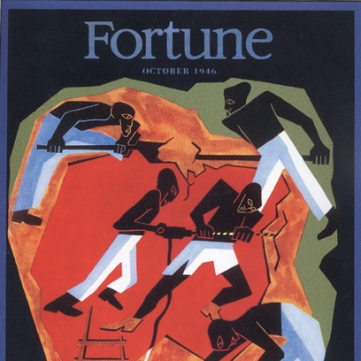 Cover. Fortune magazine, October 1946. Illustration by Jacob Lawrence. Art Director Will Burtin.