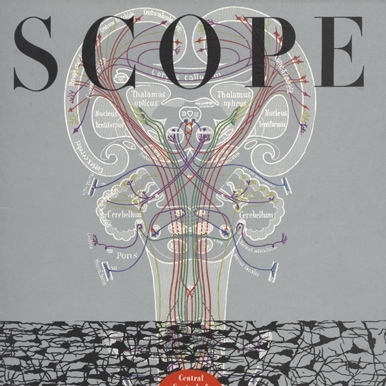 Cover. Scope magazine, vol. IV, no, 3 (Fall, 1954). Art director Will Burtin