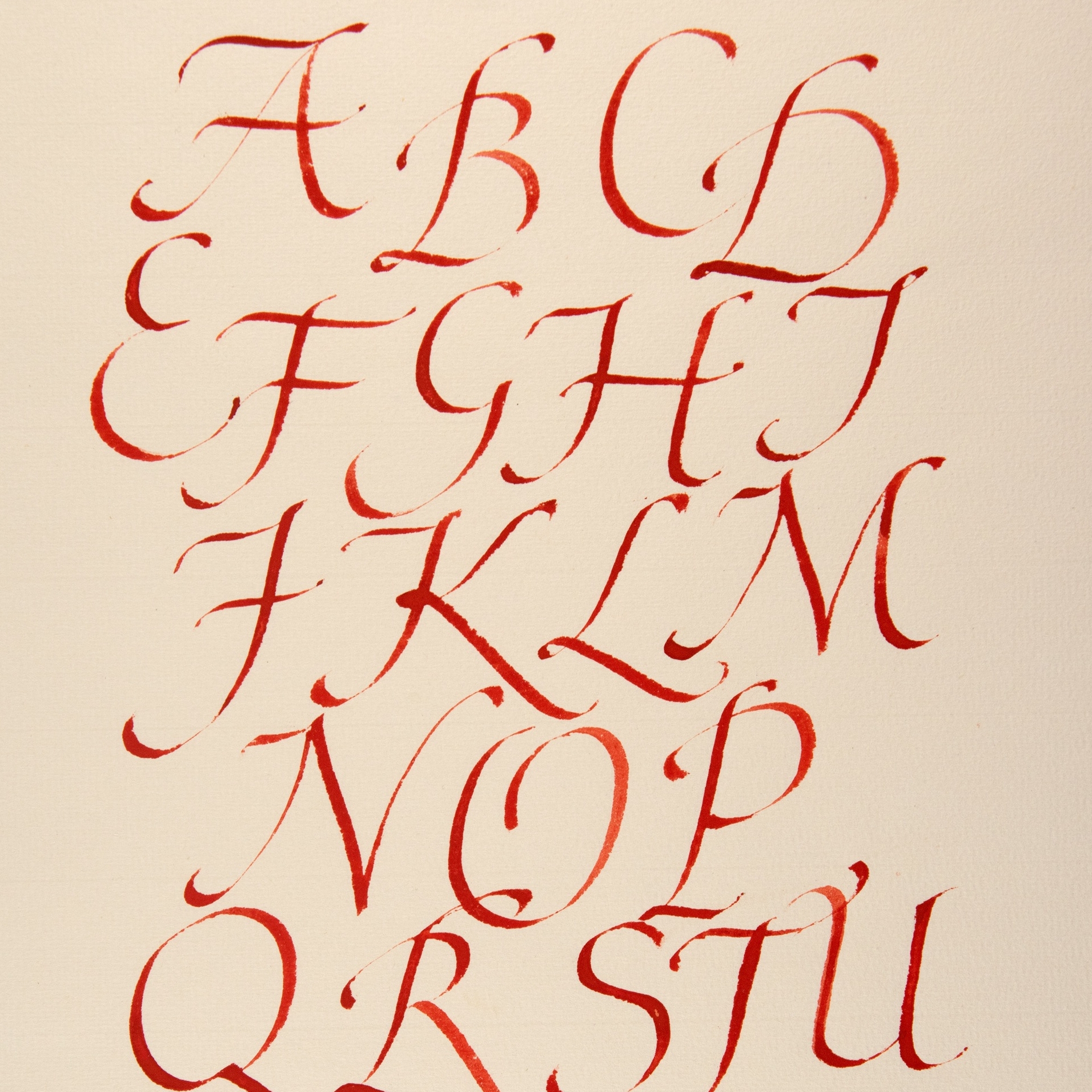 Gudrun Zapf von Hesse, "Calligraphic Alphabet," ink, n.d.