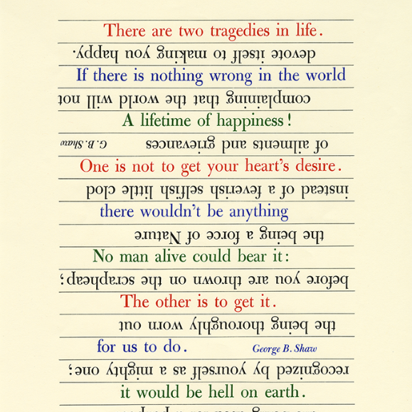 Quote by George Bernard Shaw printed in four colors.
