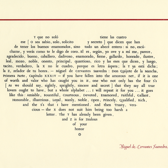 Quote typeset in a heart shape.