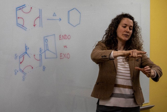 Goudreau Collison is shown iteaching a class.