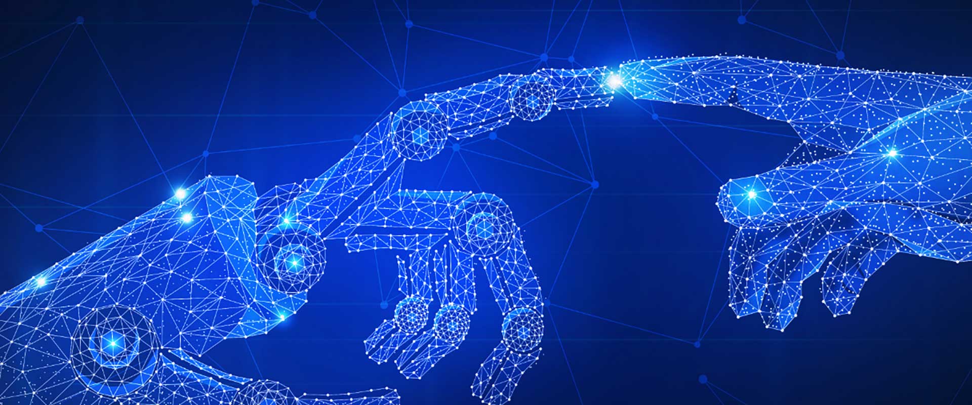 graphic showing digital hands with fingers touching.