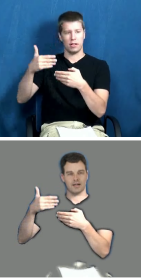 Images of 2 men signing