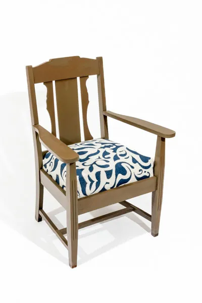 Reupholstered and repainted dining room chair