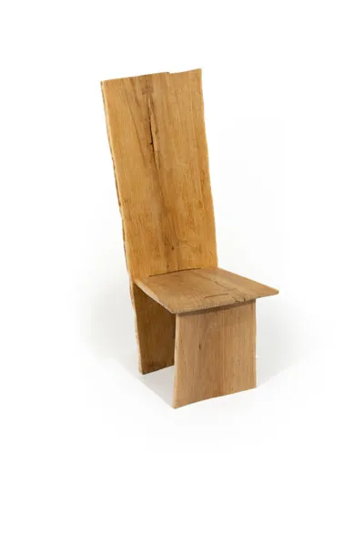 Oak chair made from slab wood