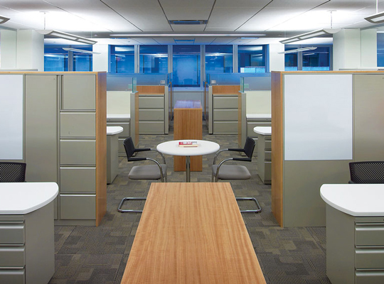 new office space with cubicles