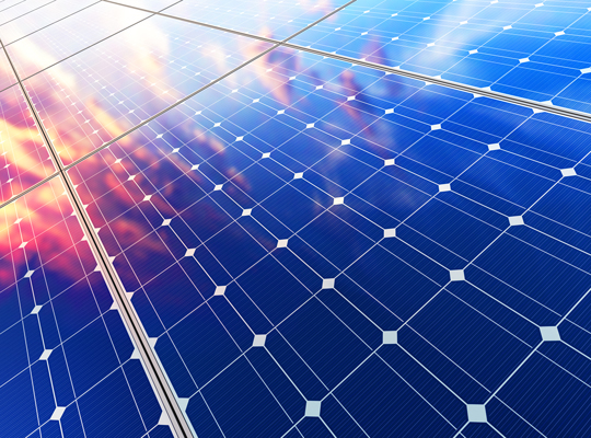 close up of solar panels