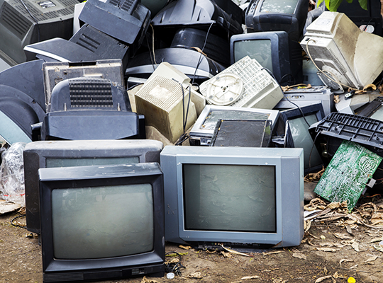 discarded old television sets