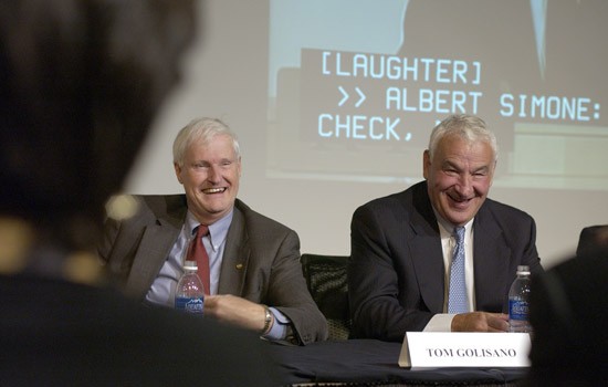 RIT President Bill Destler (left) and B. Thomas Golisano