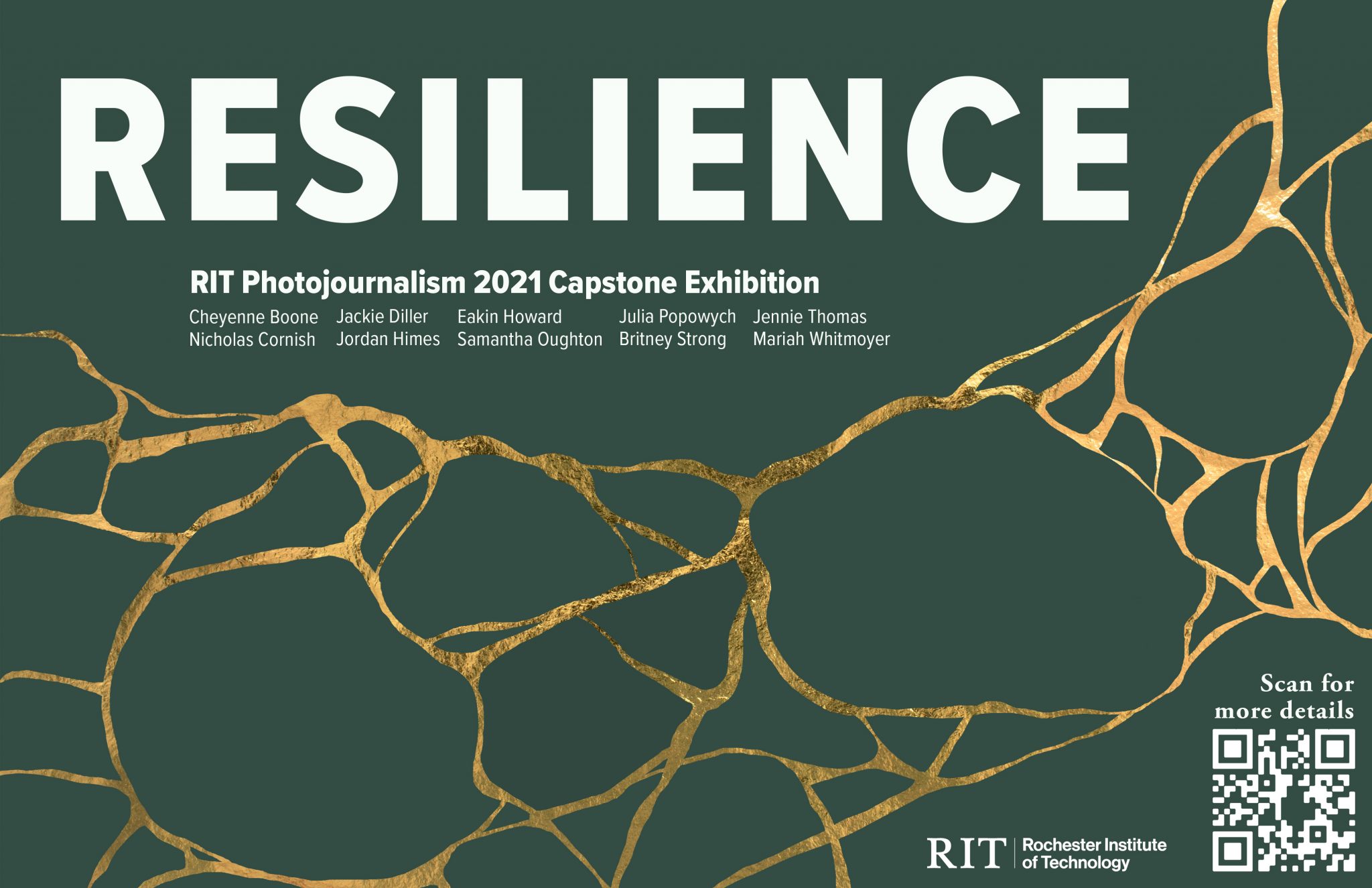 Image: Green poster with "Resilience" in white font