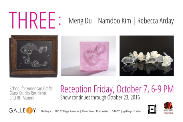 3 images of the artists work