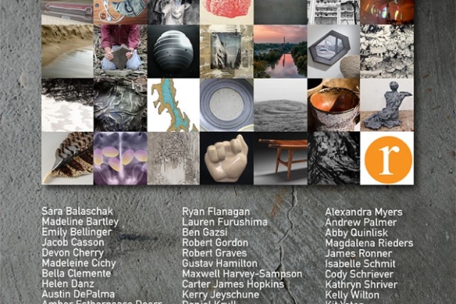 Grid of work by 35 student artists 