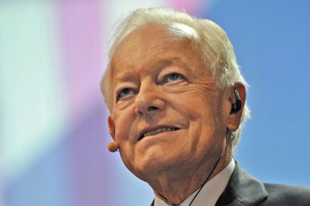 Person giving speech at event