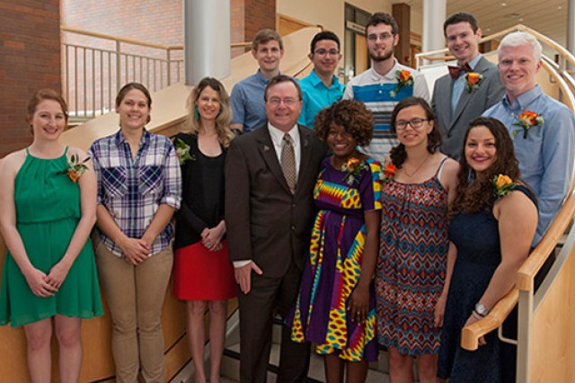 Group gathered for picture on staircase