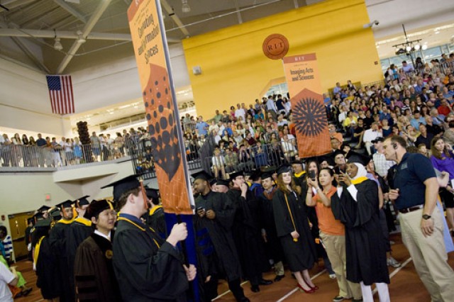 People walking at graduation