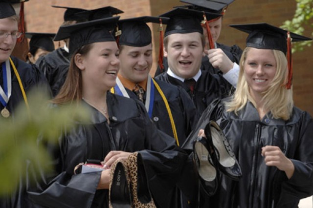 People gathered for graduation