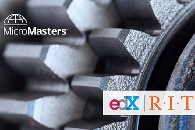"Mircomaster edX RIT" logo displayed in front of gears