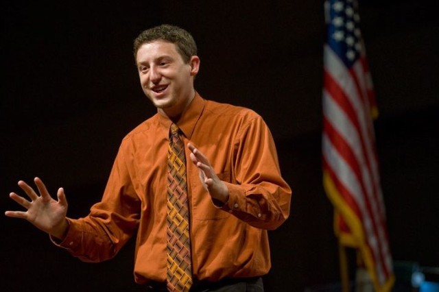 Person speaking at event