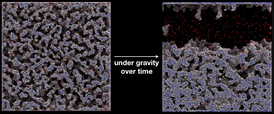 Visualization with text "under gravity over time".