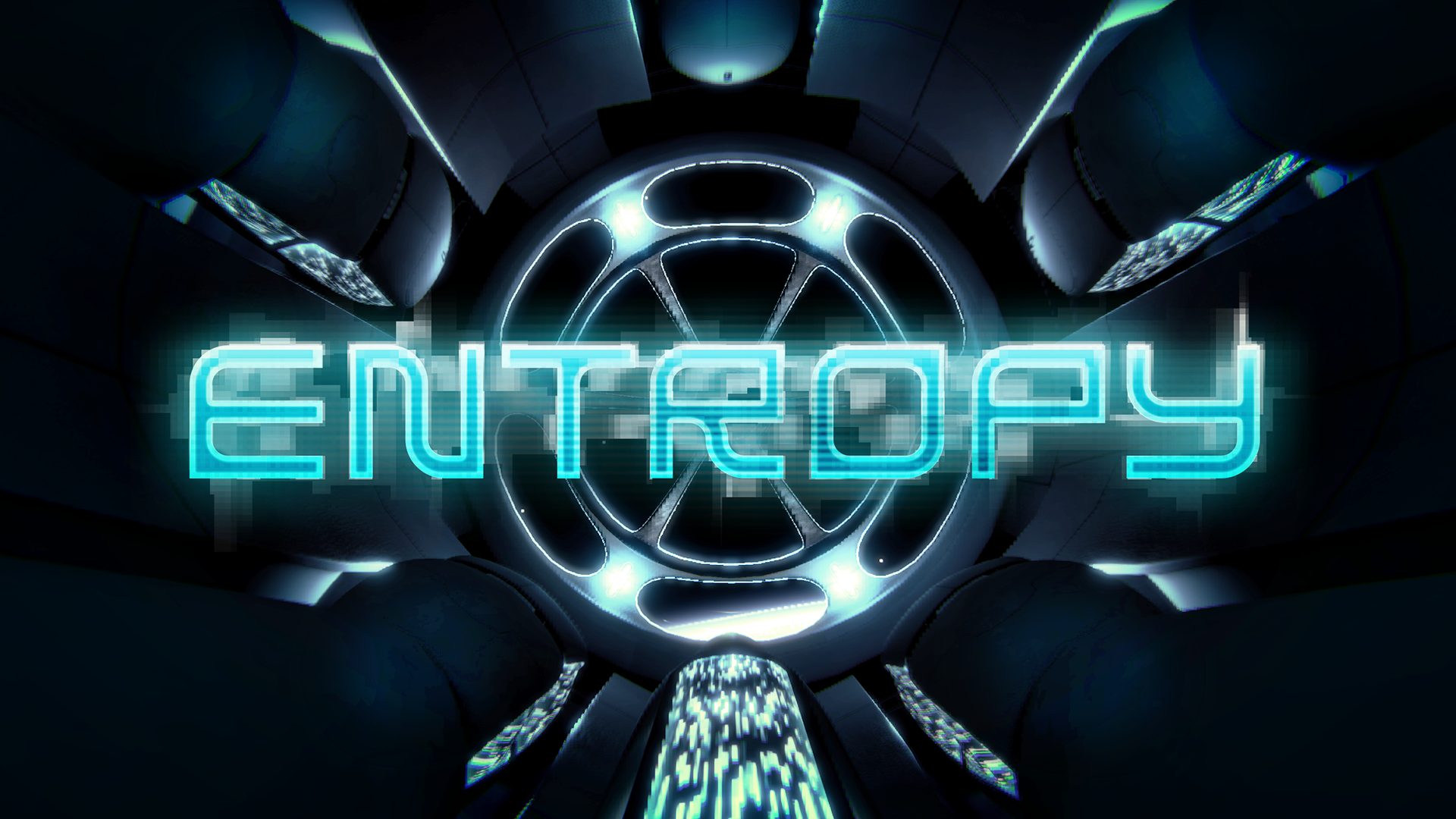 Entropy game logo on a blue technology background