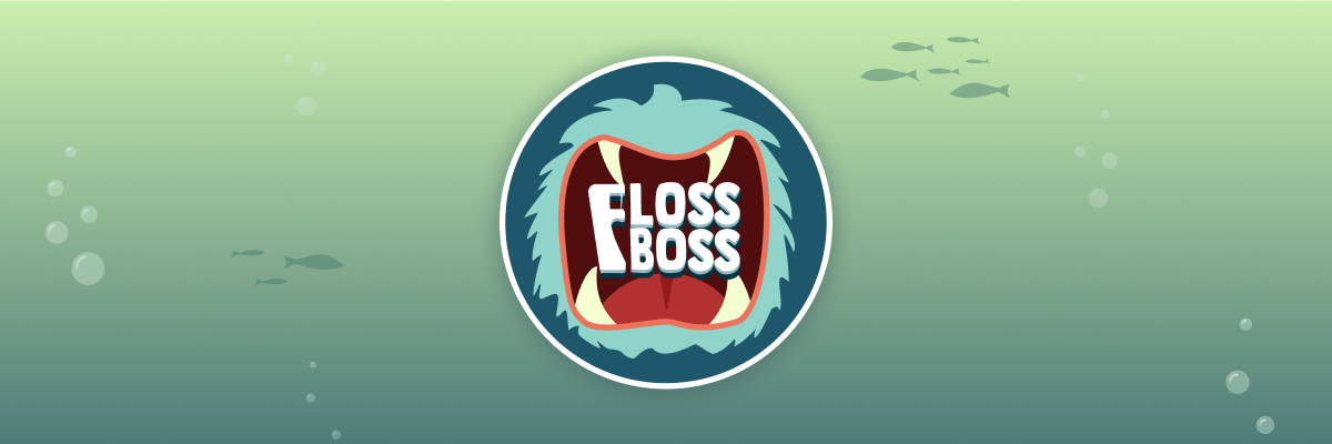 Banner image showing the Floss Boss logo surrounded by a mouth