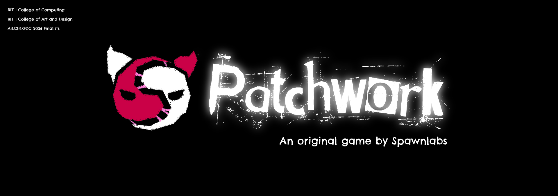 Banner image for Patchwork game showing a glitchy logo