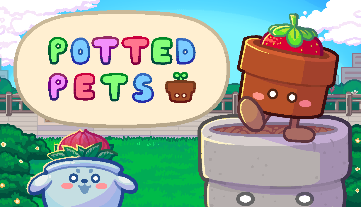 Potted Pets main screen image showing logo and field