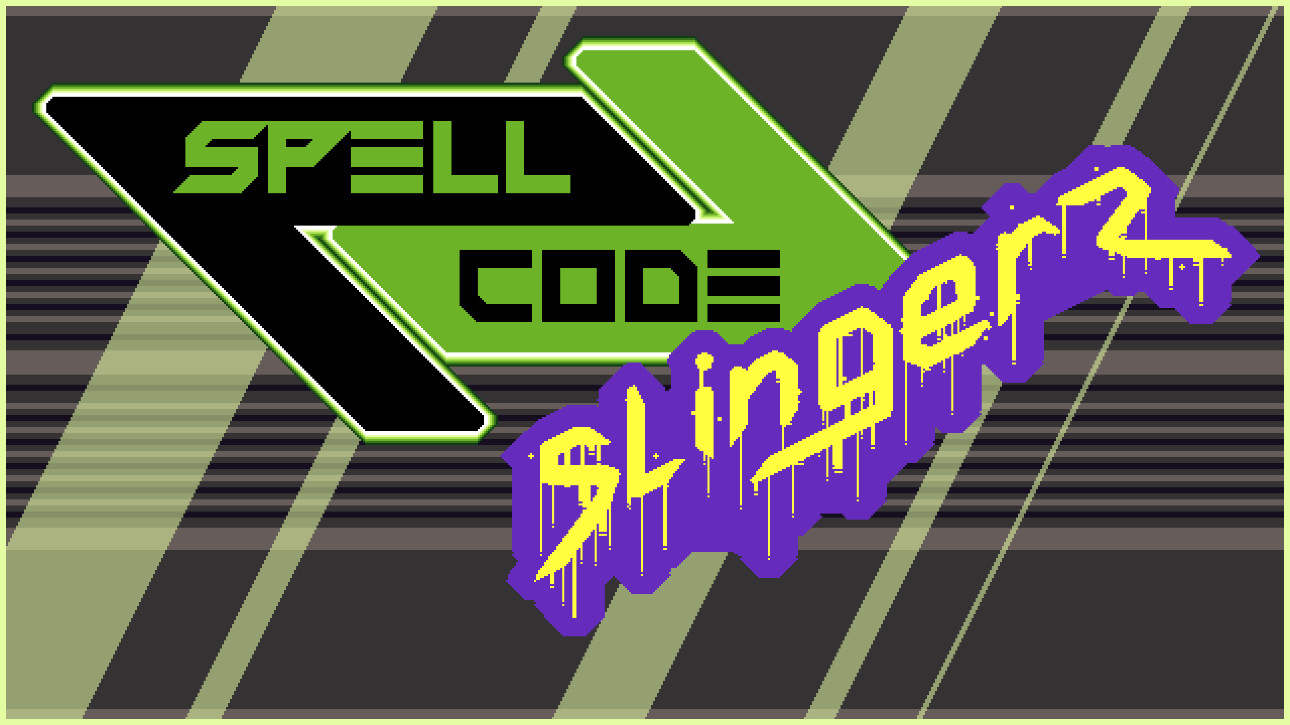 Logo screen for Spell Code SlingerZ game