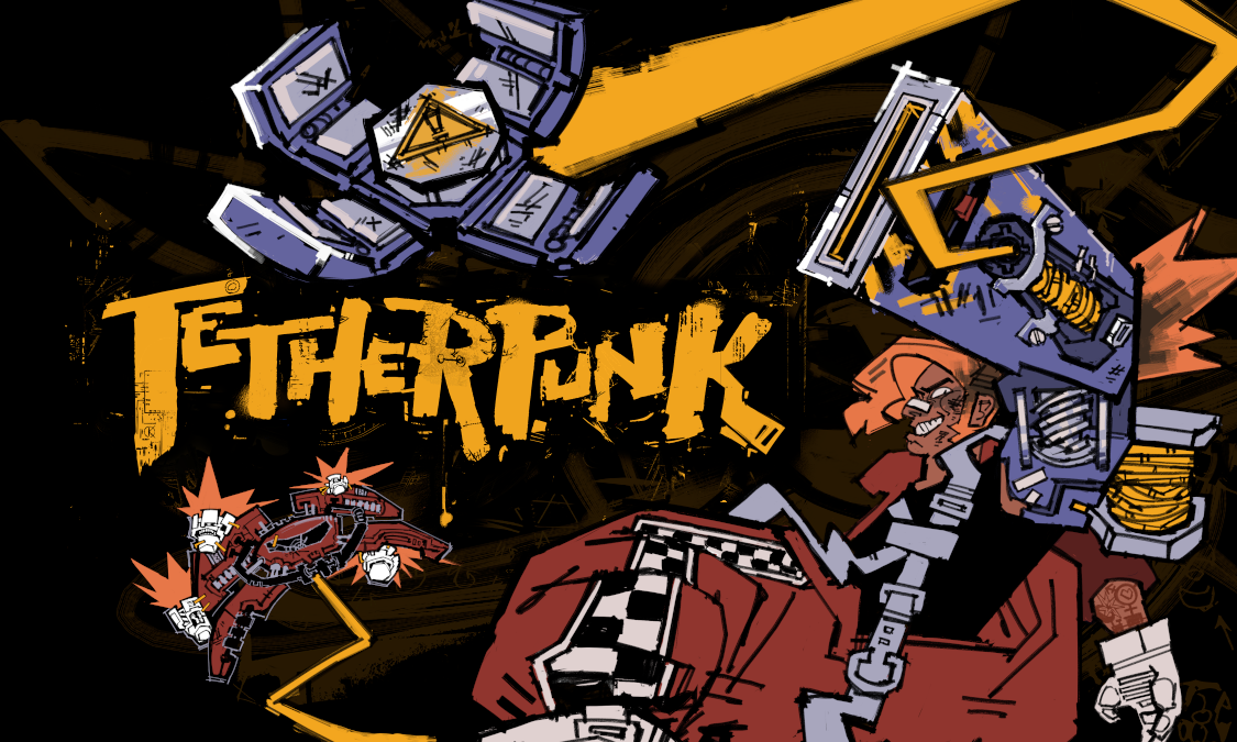 TetherPunk banner image in a sketch style