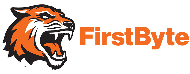 Tiger head logo with orange text "Firstbyte"