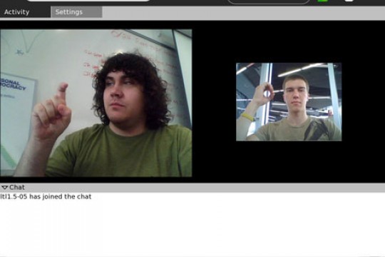 Two people talking on video chat