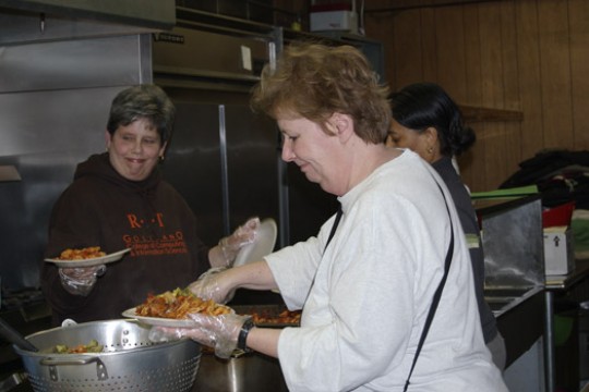 People serving food 