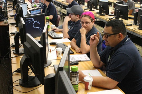 People working in computer lab