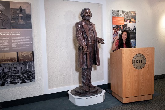 sculpture of Frederick Douglass.