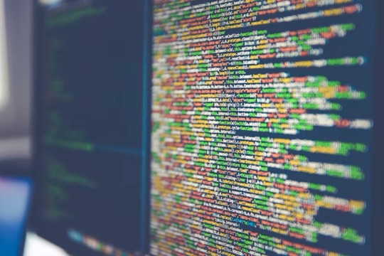 a computer screen showing lines of data.