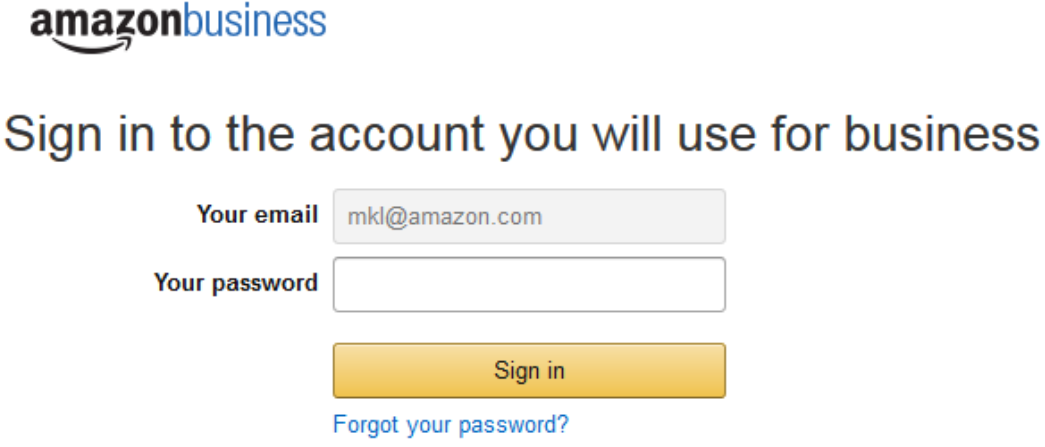 Amazon Account Sign in Screen