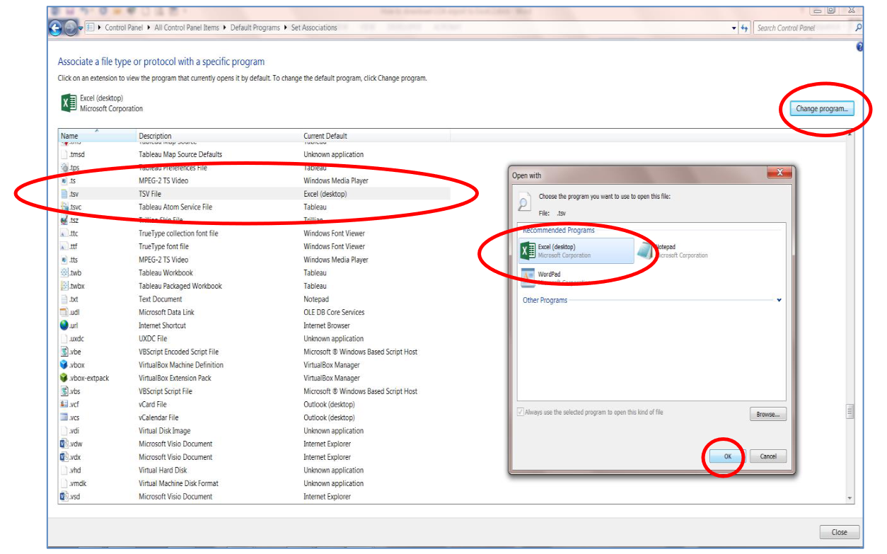 Change Program to Excel