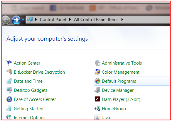 Select Control Panel