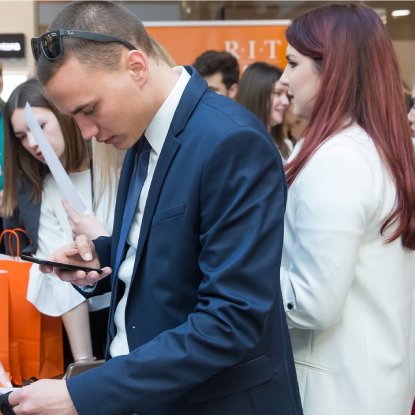 Student working in a lab