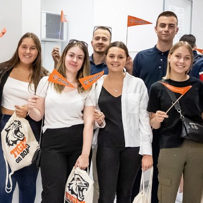 Students working together