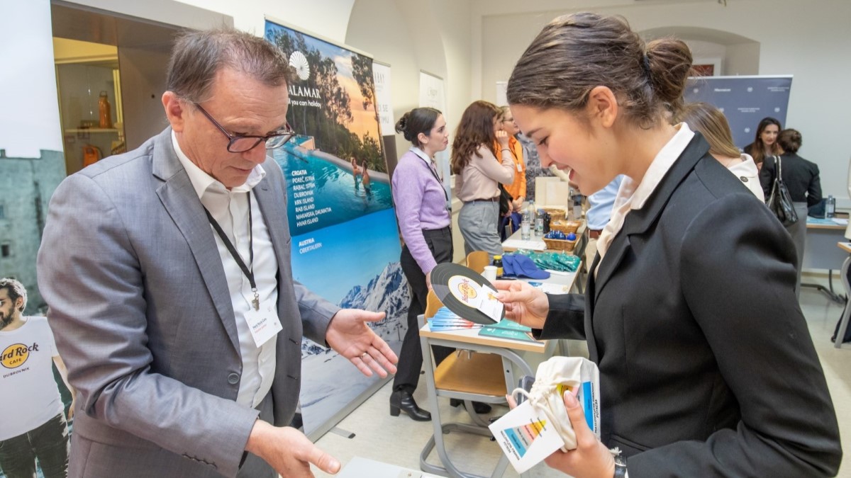 Company representatives with students at CED