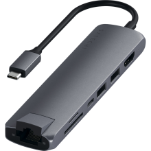 Satechi Type-C Slim Multiport with Ethernet Adapter - Space Gray