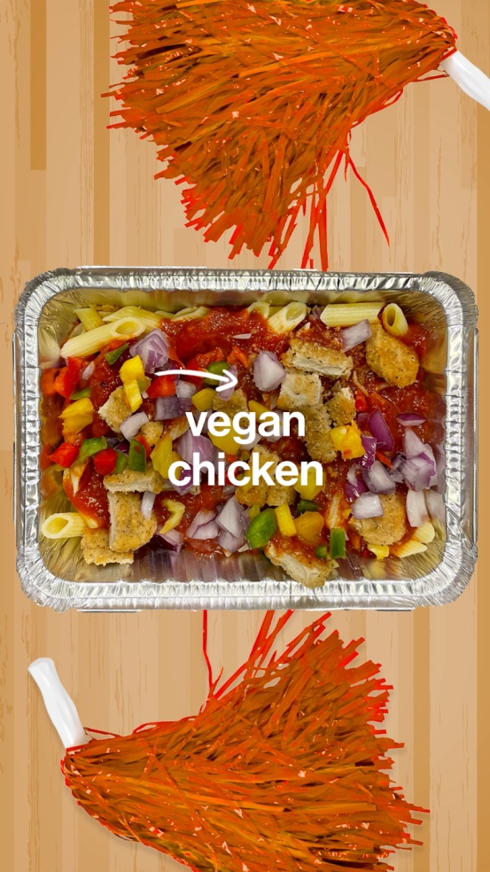 vegan chicken and pasta