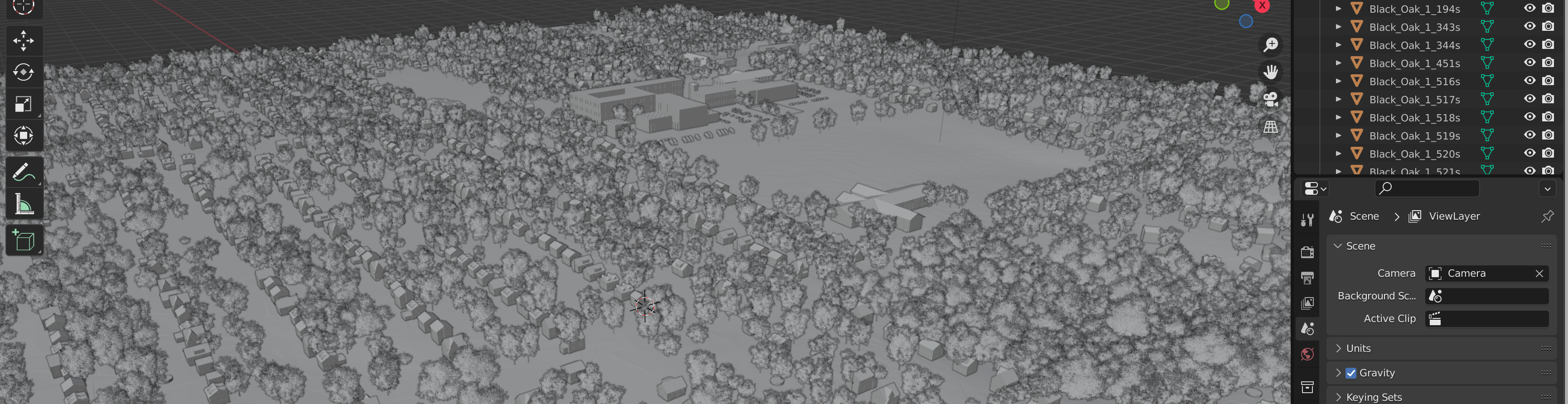 Scene content creation using tools like Blender