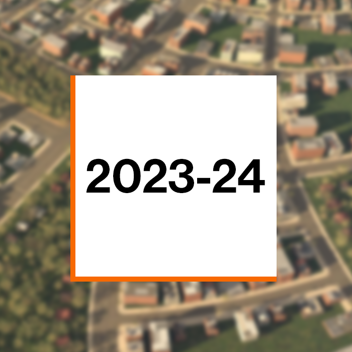 Annual Report 2023-24 cover Photo: Suburban overhead scene